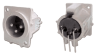 ITT Cannon Male and Female PCB Metal Flange Mount Receptacle, XLM